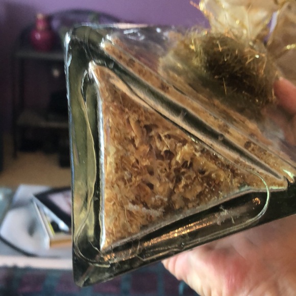 TRIANGLE JAR WITH GOLDEN DECORATIONS, BOW, & TASSELS • 9.75” x 4” - Picture 8 of 9